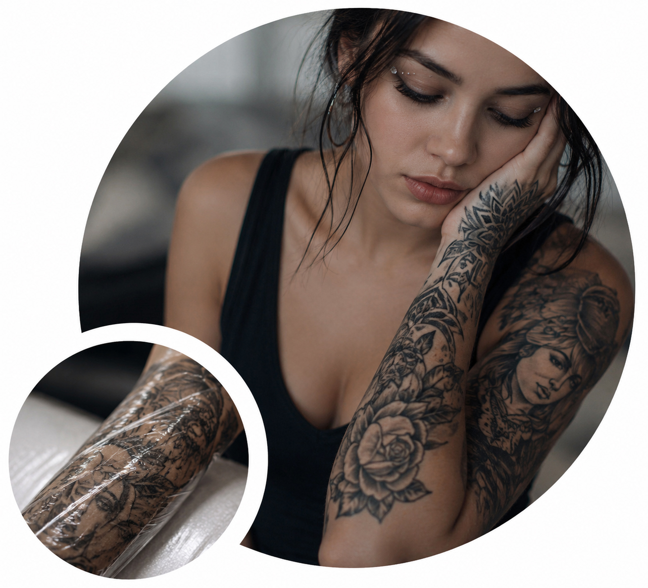 Tattoo Protective Adhesive Film en uso