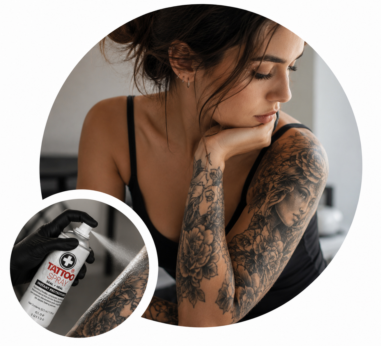 Tattoo Spray Bioactive Aftercare en uso